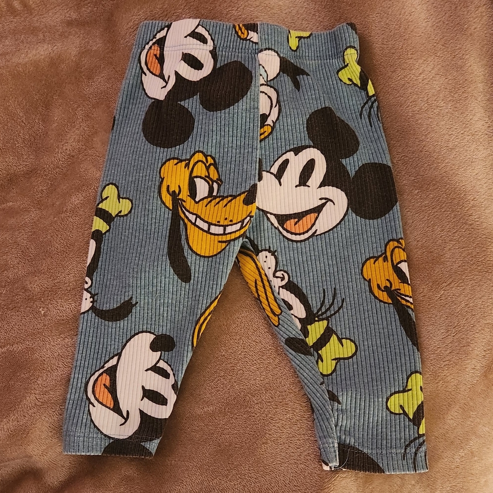 🛍 3/$10 Disney Baby Character Bottoms Blue 3-6M Mickey Goofy Donald Duck - Picture 2 of 3